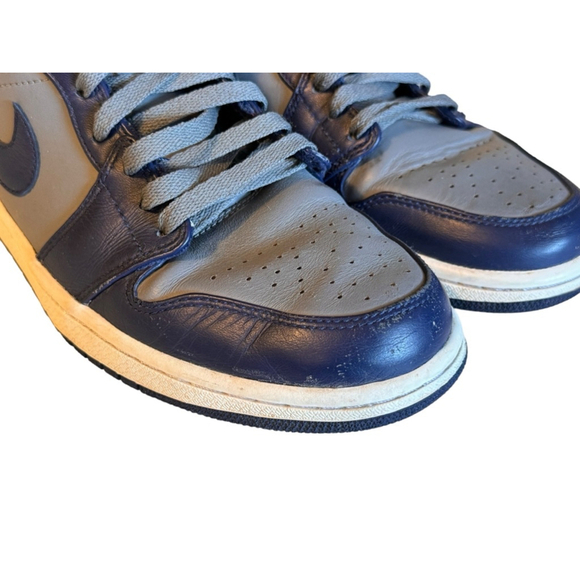 Nike Air Jordan 1 Mid Georgetown Midnight Navy Cool Grey Mens Sz 9.5 - Picture 7 of 9